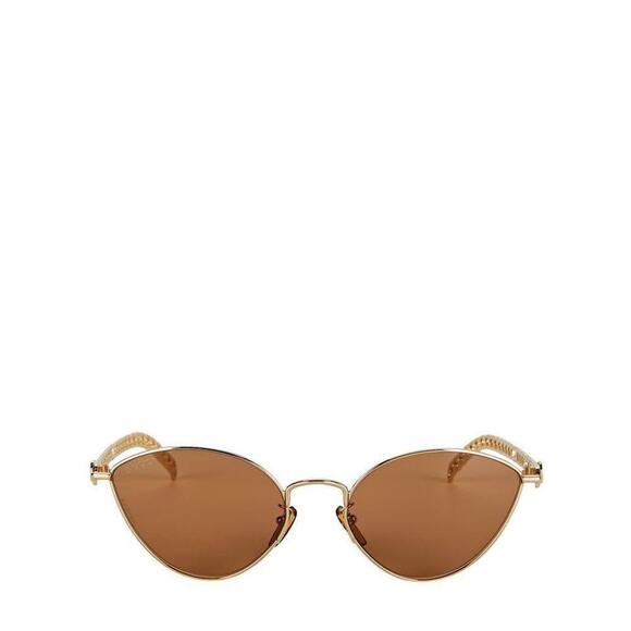NWT Gucci GG0977S-002 Gold Cat Eye 57mm Sunglasses